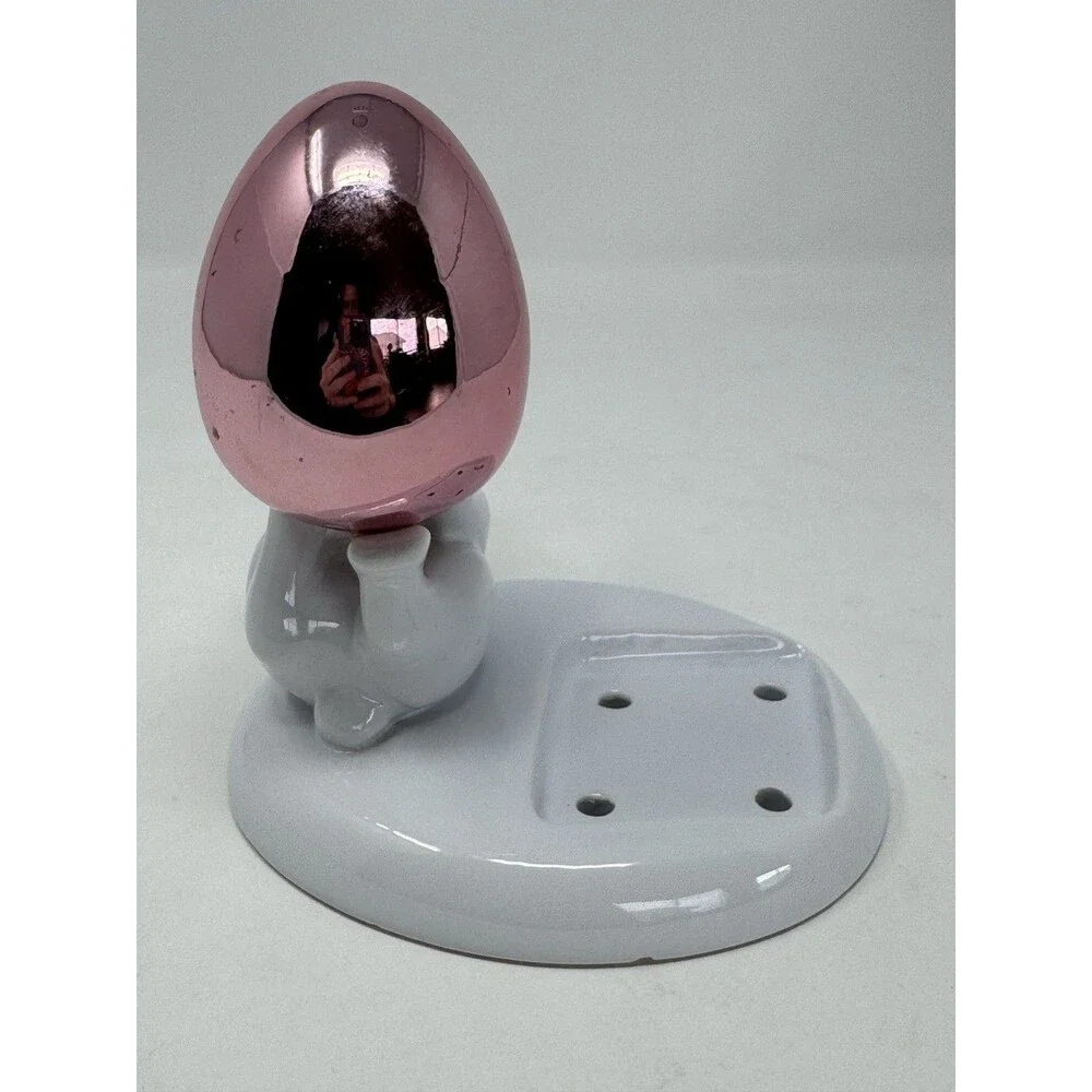 Bath & Body Works Easter Bunny with Pink Egg Hand Soap Holder Rabbit Spring